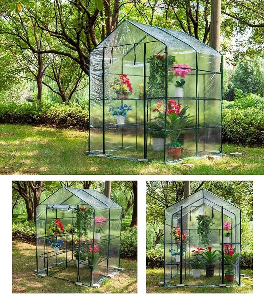 Amazon.co.jp: ビニールハウス 小型 温室 ビニール温室 簡易温室